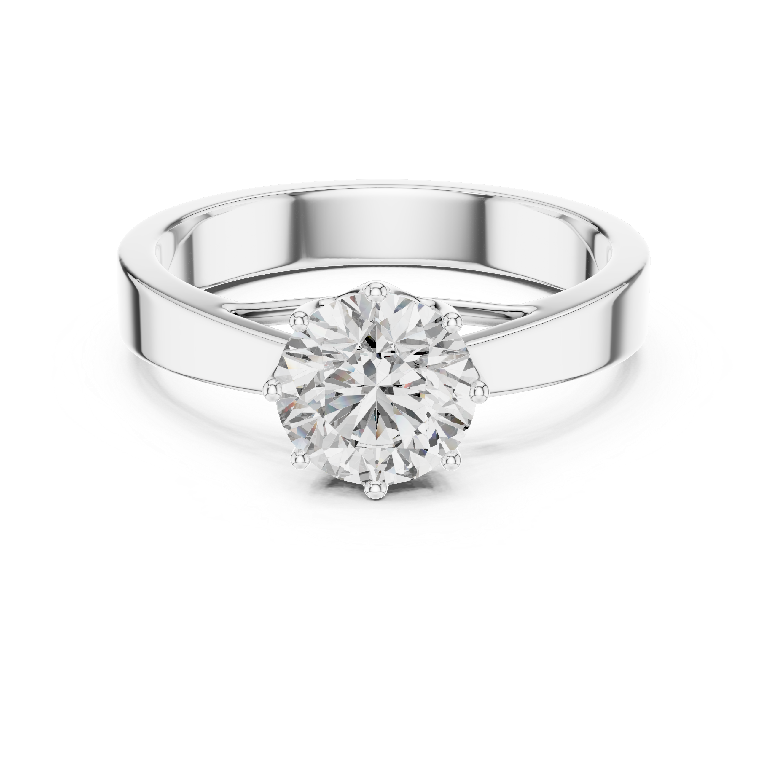 Timeless Solitaire Engagement Ring – Six-Prong 1-CT Round Diamond in White, Yellow, Rose Gold